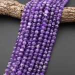 Natural Amethyst 3mm 4mm 6mm 8mm 10mm Round Beads Superior AA Grade High Quality Polished Rich Purple Spheres Gemstone Beads 15.5" Strand