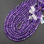 Natural Amethyst 3mm 4mm 6mm 8mm 10mm Round Beads Superior AA Grade High Quality Polished Rich Purple Spheres Gemstone Beads 15.5" Strand
