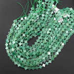 4 Four Leaf Clover Beads Natural Green Aventurine 8mm 10mm Hand Carved Flower Gemstone 15.5" Strand