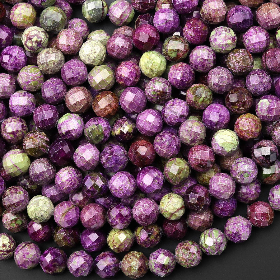 AAA Faceted Natural Purple Atlantisite Stichtite Round Beads 6mm 7mm 8mm 9mm 15.5" Strand