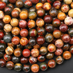 Natural Red Creek Jasper 4mm 6mm 8mm 10mm 14mm 16mm 18mm 20mm Round Beads 15.5" Strand