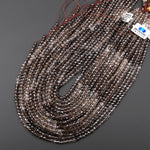 AAA Faceted Multicolor Natural Smoky Quartz Cube Beads 4mm Laser Diamond Cut Gemstone 15.5" Strand