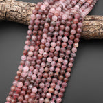 Natural Strawberry Quartz 4mm 6mm 8mm 10mm 12mm Round Beads 15.5" Strand