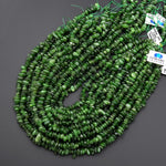 Natural Canadian Jade Freeform Rondelle Beads 15.5" Strand