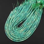Natural Aqua Blue Green Amazonite Thin Long Tube Beads 15.5" Strand