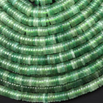 AAA Natural Green Aventurine 6mm Smooth Heishi Rondelle Beads 15.5" Strand