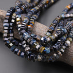 AAA Faceted Natural Blue Tiger's Eye Beads 6mm hexagon Heishi Rondelle 15.5" Strand