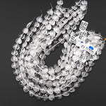 AAA Faceted Natural Rock Quartz Crystal Faceted Heart Beads 14mm Healing Gemstone 15.5" Strand