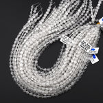 Natural Natural Rock Crystal Quartz Carved Heart Beads 6mm Gemstone 15.5" Strand