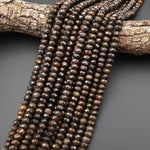 Faceted Natural Bronzite Beads 6mm 8mm 10mm Rondelles 15.5" Strand