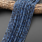 AAA Translucent Natural Santa Maria Blue Aquamarine 4mm Smooth Round Beads Real Genuine Gemstone March Birthstone 15.5" Strand