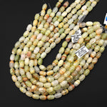 AAA Natural Green Calcite Barrel Beads Aka Afghanistan Jade 15.5" Strand