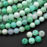 Large Hole Beads 2mm 3mm Drill Natural Green Chrysoprase Round 8mm 10mm Gemstone 8" Strand