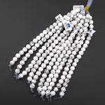 AAA Large Hole Beads Natural Howlite 8mm 10mm Round Beads Big 2mm 3mm Hole 8" Strand