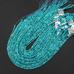 Genuine Natural Blue Green Turquoise Faceted 2mm 3mm Cube Beads 15.5" Strand