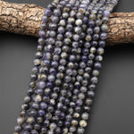 Natural Iolite 6mm 7mm 8mm 10mm Round Beads Real Purple Blue Gemstone 15.5" Strand