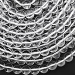Real Genuine Super Clear AAA Natural Rock Crystal Quartz Round Beads 2mm 3mm 4mm 6mm 8mm 10mm 12mm 14mm 15.5" Strand