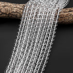 Real Genuine Super Clear AAA Natural Rock Crystal Quartz Round Beads 2mm 3mm 4mm 6mm 8mm 10mm 12mm 14mm 15.5" Strand