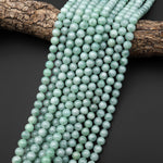 AAA Natural Burma Jade Beads 8mm Round Gemstone 15.5" Strand