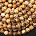 Natural Picture Jasper 4mm 6mm 8mm 10mm Smooth Round Beads Aka Desert Jasper 15.5" Strand