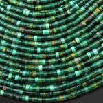 Natural African Green Jade 4mm 6mm Heishi Rondelle Beads 15.5" Strand