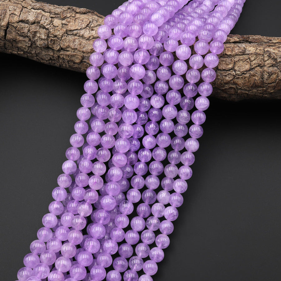 AAA Natural Violet Lilac Purple Amethyst 4mm 6mm 8mm 10mm 12mm Round Beads High Quality Gemstone 15.5" Strand