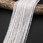 AAA Natural Blue Rainbow Moonstone Faceted 2mm 3mm 4mm 5mm Cube Dice Square Beads Micro Faceted Laser Diamond Cut 15.5" Strand