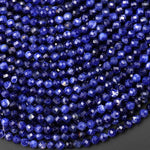 AAA Natural Blue Sodalite 2mm 3mm 4mm 6mm Faceted Round Beads 15.5" Strand