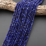 AAA Natural Blue Sodalite 2mm 3mm 4mm 6mm Faceted Round Beads 15.5" Strand