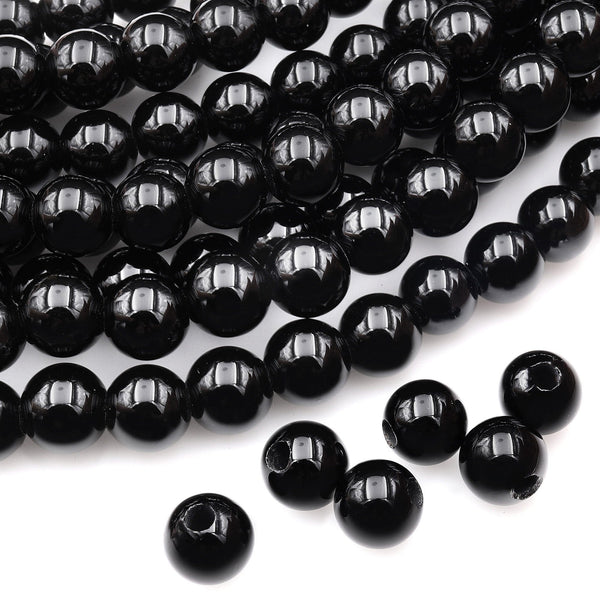 AAA Large Hole Beads 2mm 3mm Drill Natural Onyx 6mm 8mm 10mm Round Beads 8" Strand