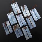 Natural Blue Aquamarine Earring Rectangle Pair Drilled Gemstone Beads