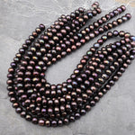 Large Genuine Bronze Freshwater Pearl 10mm Rondelle Beads  Shimmery Iridescent Classic Pearl 15.5" Strand