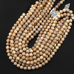 Light Brown Real Natural Sandalwood Beads 4mm 6mm 8mm 10mm 12mm Aromatic Pure Wood Great For Mala Prayer Meditation Therapy 15.5" Strand