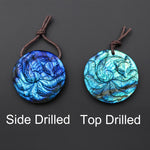 AAA Hand Carved Mystical Nine-Tailed Fox Natural Golden Blue Labradorite Pendant Gemstone Focal Bead