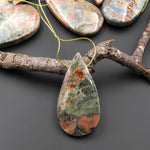 Real Genuine Natural Dinosaur Coprolite Dung Teardrop Pendant Side Drilled Gemstone from Utah