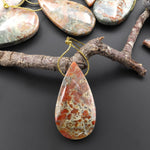 Real Genuine Natural Dinosaur Coprolite Dung Teardrop Pendant Side Drilled Gemstone from Utah