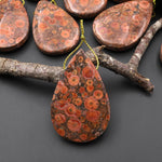 Natural Mexican Desert Rose Jasper Teardrop Pear Pendant Side Drilled Gemstone
