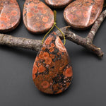 Natural Mexican Desert Rose Jasper Teardrop Pear Pendant Side Drilled Gemstone