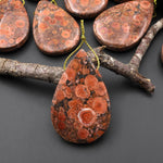 Natural Mexican Desert Rose Jasper Teardrop Pear Pendant Side Drilled Gemstone
