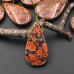 Natural Mexican Desert Rose Jasper Teardrop Pear Pendant Side Drilled Gemstone
