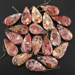 Natural Australian Chert Breccia Teardrop Side Drilled Pendant Focal Bead