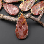 Natural Australian Chert Breccia Teardrop Side Drilled Pendant Focal Bead
