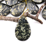 Rare Natural Pyrite in Magnetite Teardrop Pendant Side Drilled Gemstone Focal Bead