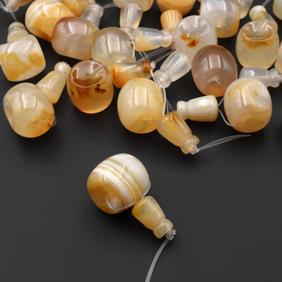 Natural Carnelian Agate Guru Beads 3 Holes T-Beads Set For Mala Making 12mm 14mm 16mm