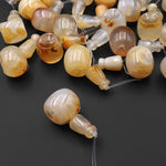 Natural Carnelian Agate Guru Beads 3 Holes T-Beads Set For Mala Making 12mm 14mm 16mm