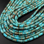 Aqua Terra Jasper Smooth Tube Cylinder Rondelle Beads Aka Turquoise Jasper 15.5" Strand