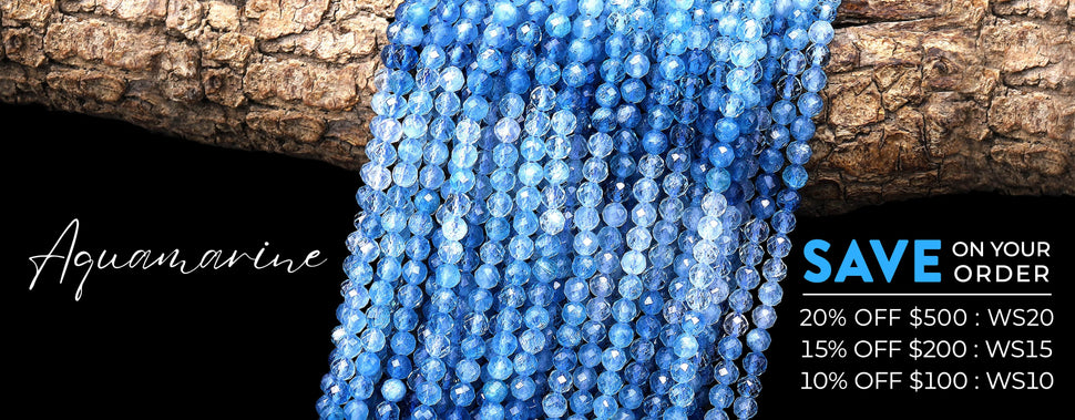 AAA Natural Blue Aquamarine 4mm Faceted Round Beads Multicolor Gradient Ombre Gemstone 15.5