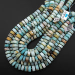 Natural Multi Color Amazonite Matte Rondelle Disc Wheel Heishi Nugget Beads Center Drilled Coin Large 15.5" Strand
