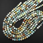 A Grade Natural Multicolor Amazonite Round Beads 4mm 6mm 8mm 10mm 15.5" Strand