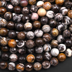 Faceted Natural Australian Outback Jasper Beads 6mm 8mm Round Beads 15.5" Strand